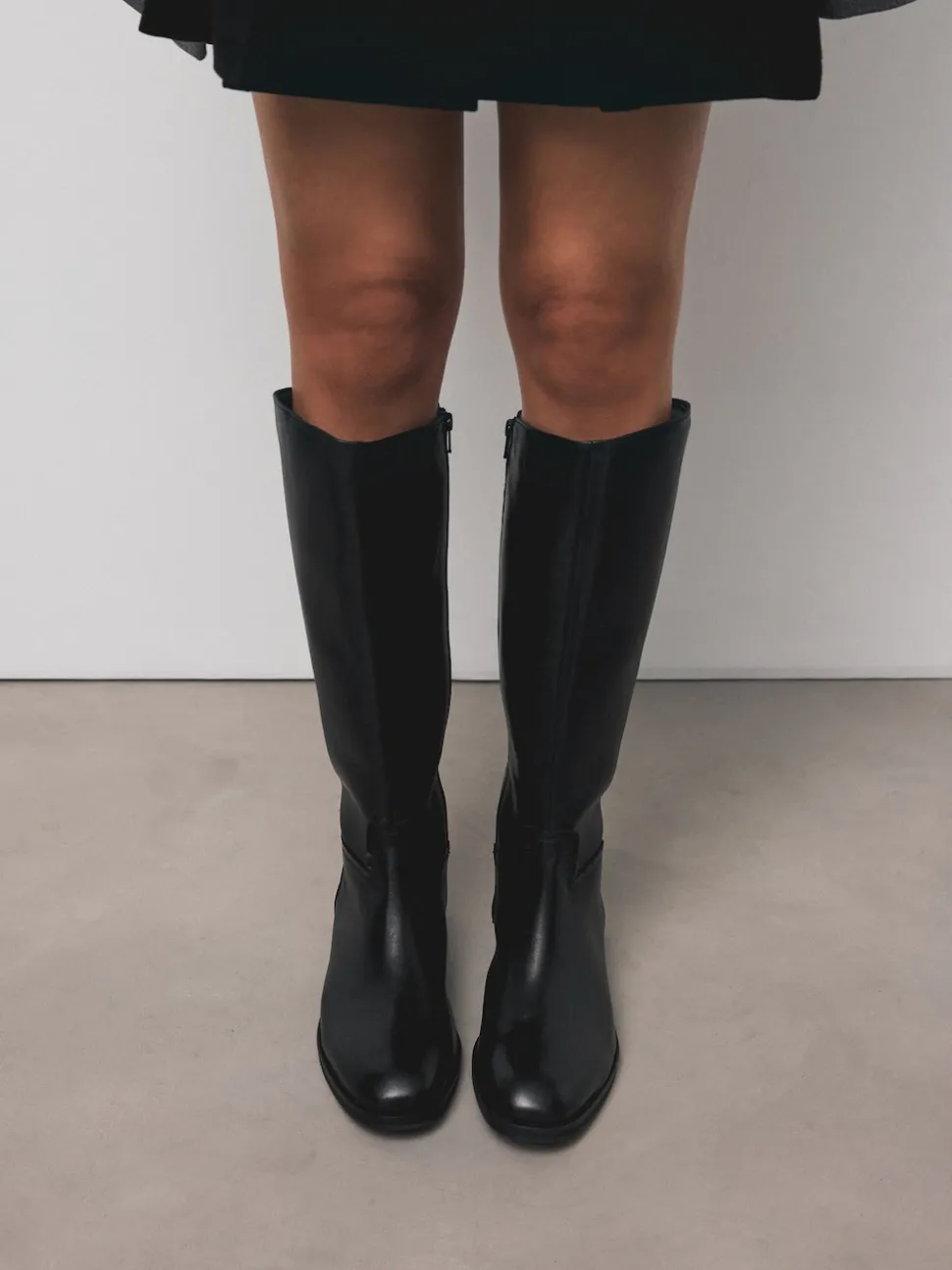 Black Leather Standard/Wide Fit Forever Comfort® Flat Riding Boots