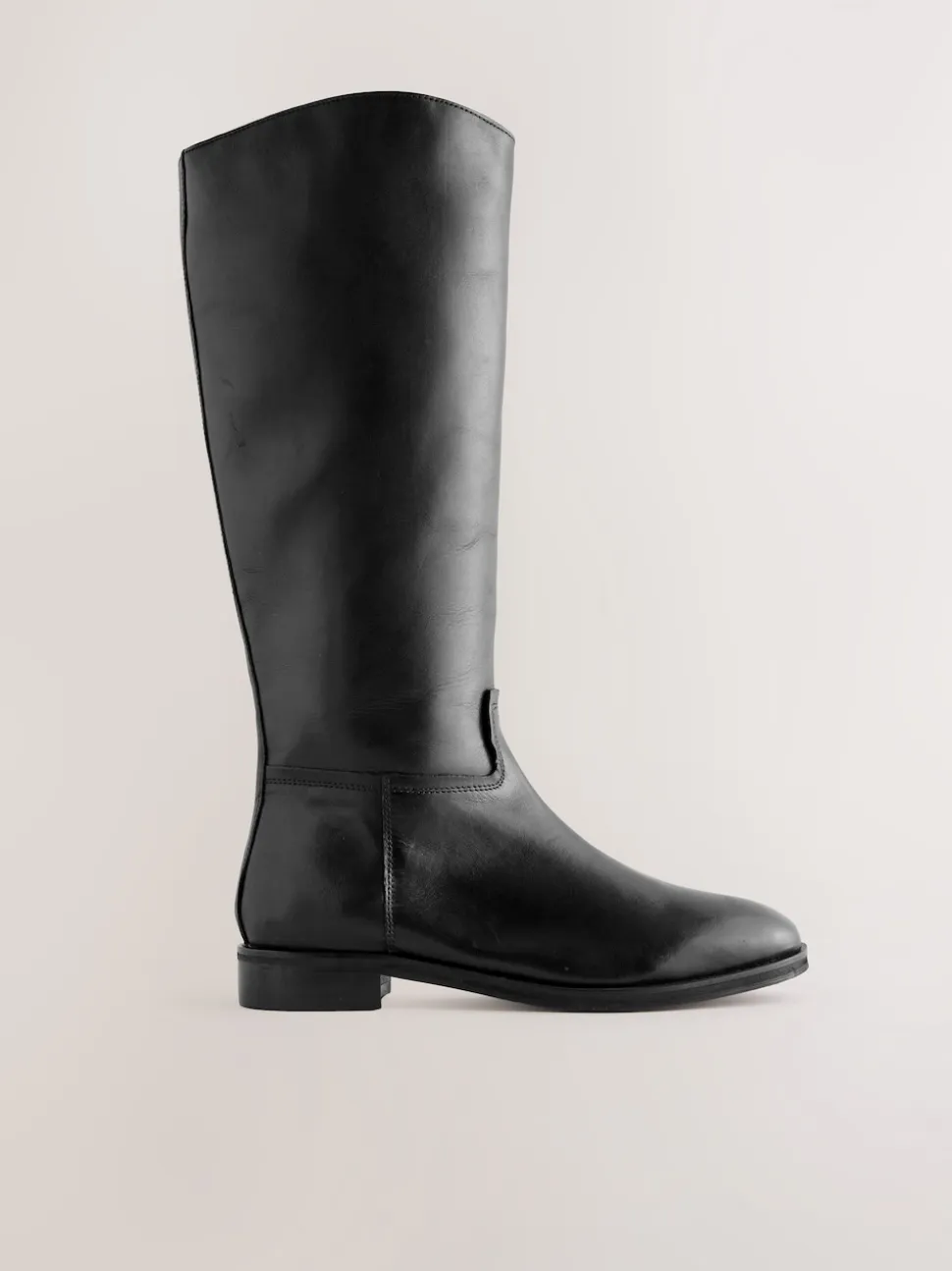Black Leather Standard/Wide Fit Forever Comfort® Flat Riding Boots