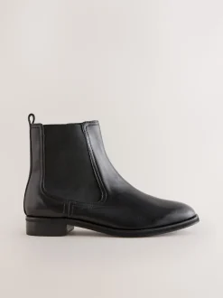 Black Leather Standard/Wide Fit Forever Comfort® Chelsea Ankle Boots