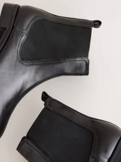 Black Leather Standard/Wide Fit Forever Comfort® Chelsea Ankle Boots