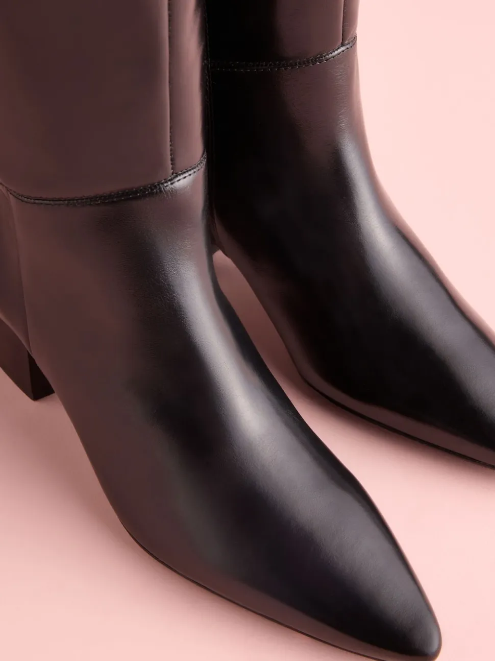 Black Leather Tabitha Simmons x Next Cassidy Knee High Block Heel Boots