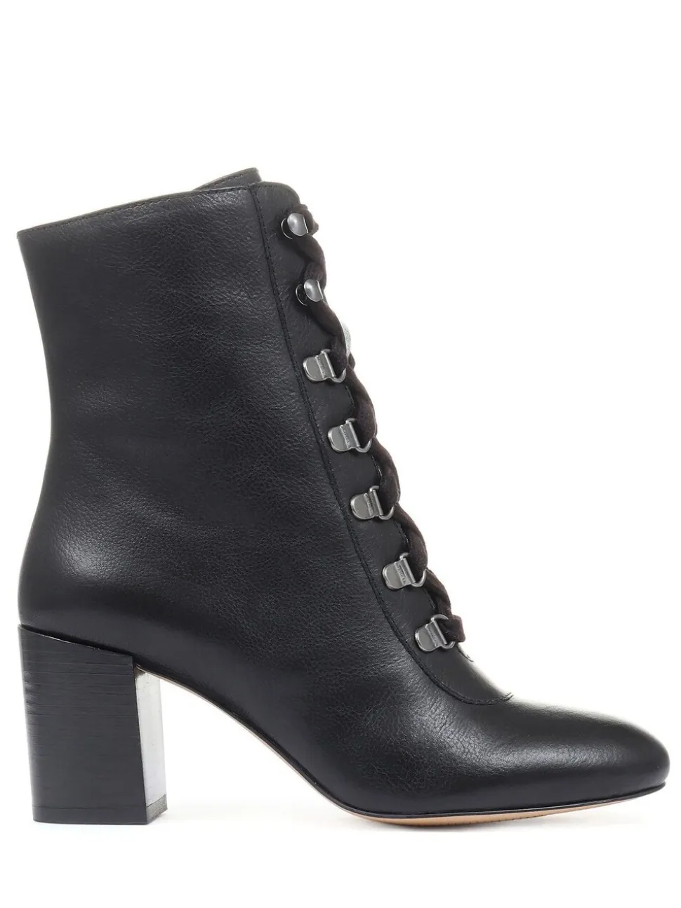 Black Liana Lace-Up Heeled Ladies Ankle Boots