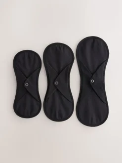 Black Light Flow Period Liners Knickers with Wash Bag 3 Pack