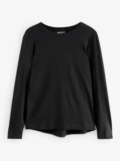 Black Long Sleeve Crew Neck T-Shirt