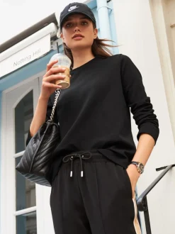 Black Long Sleeve Heavyweight Crew Neck T-Shirt