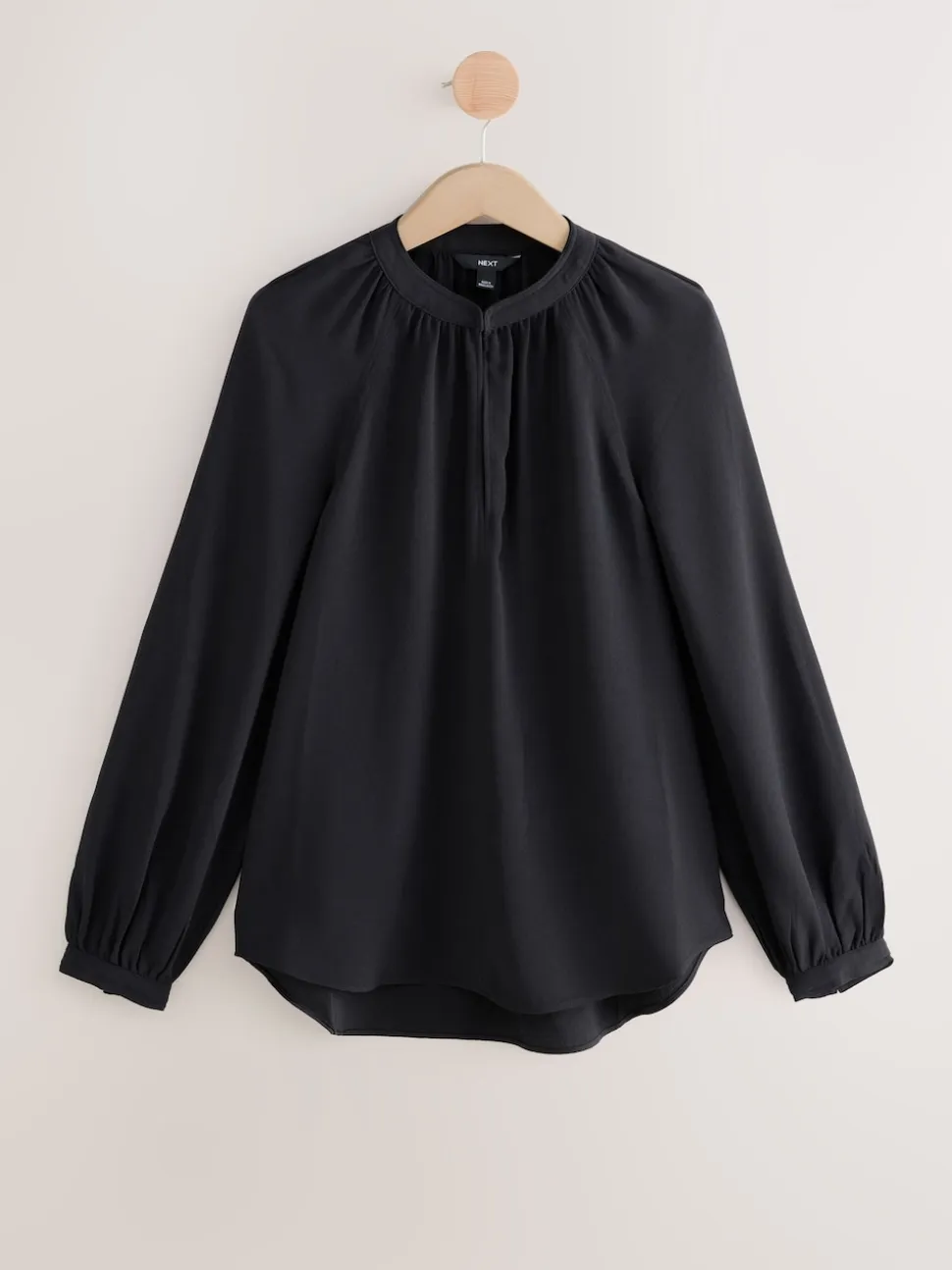 Black Long Sleeve V-Neck Blouse