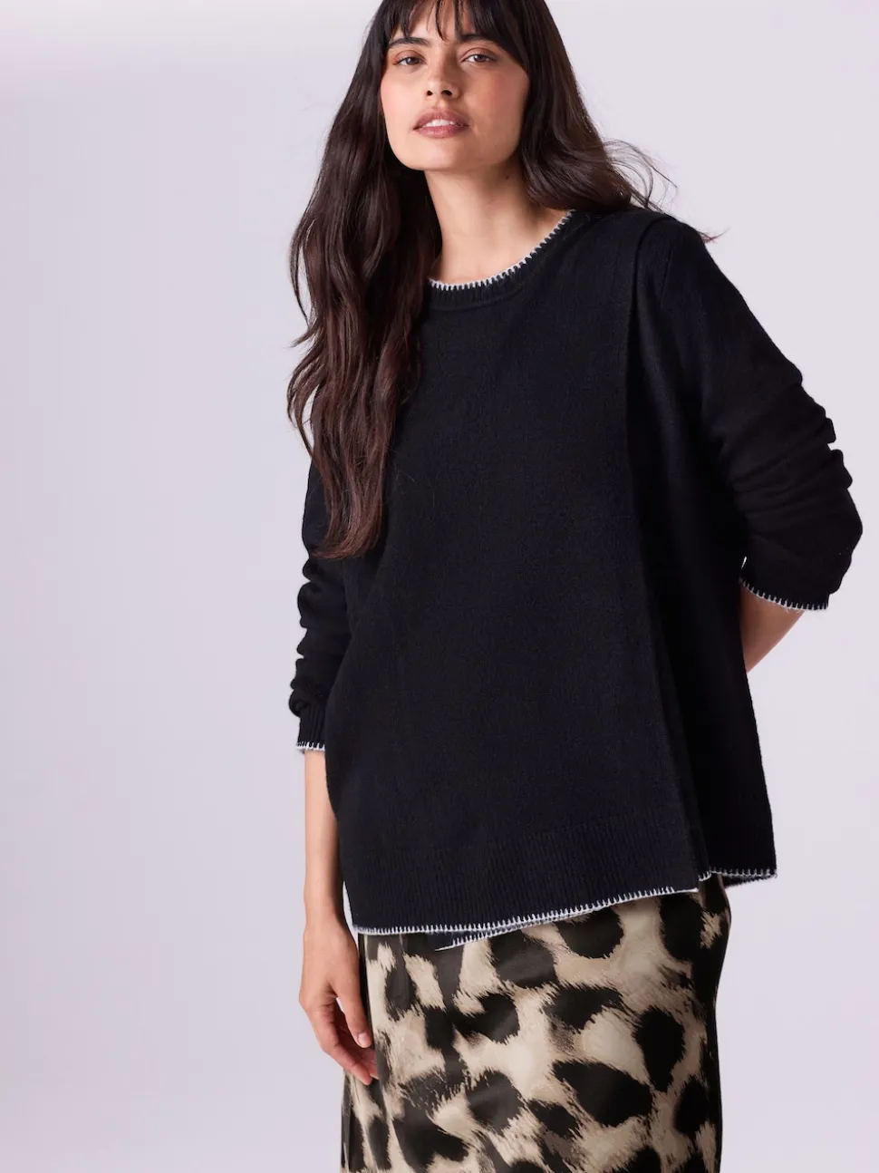 Black Maternity Knitted Nursing Jumper