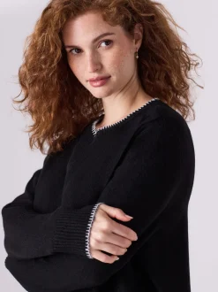 Black Maternity Knitted Nursing Jumper