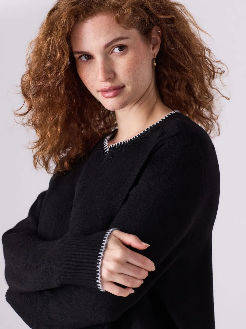 Black Maternity Knitted Nursing Jumper