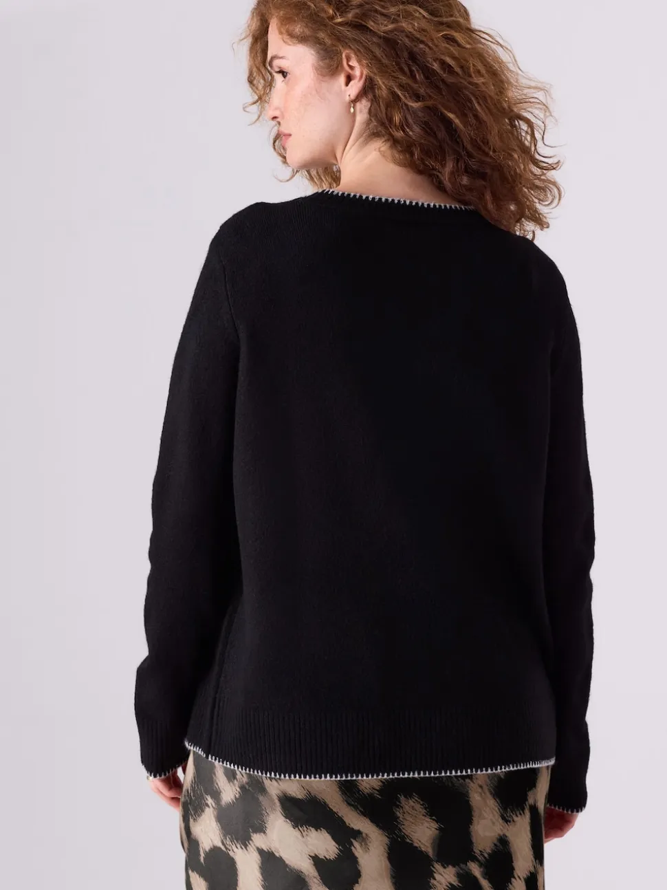 Black Maternity Knitted Nursing Jumper