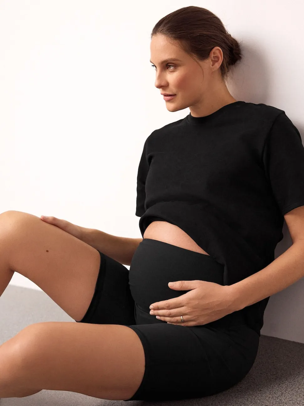 Black Maternity Sports Shorts