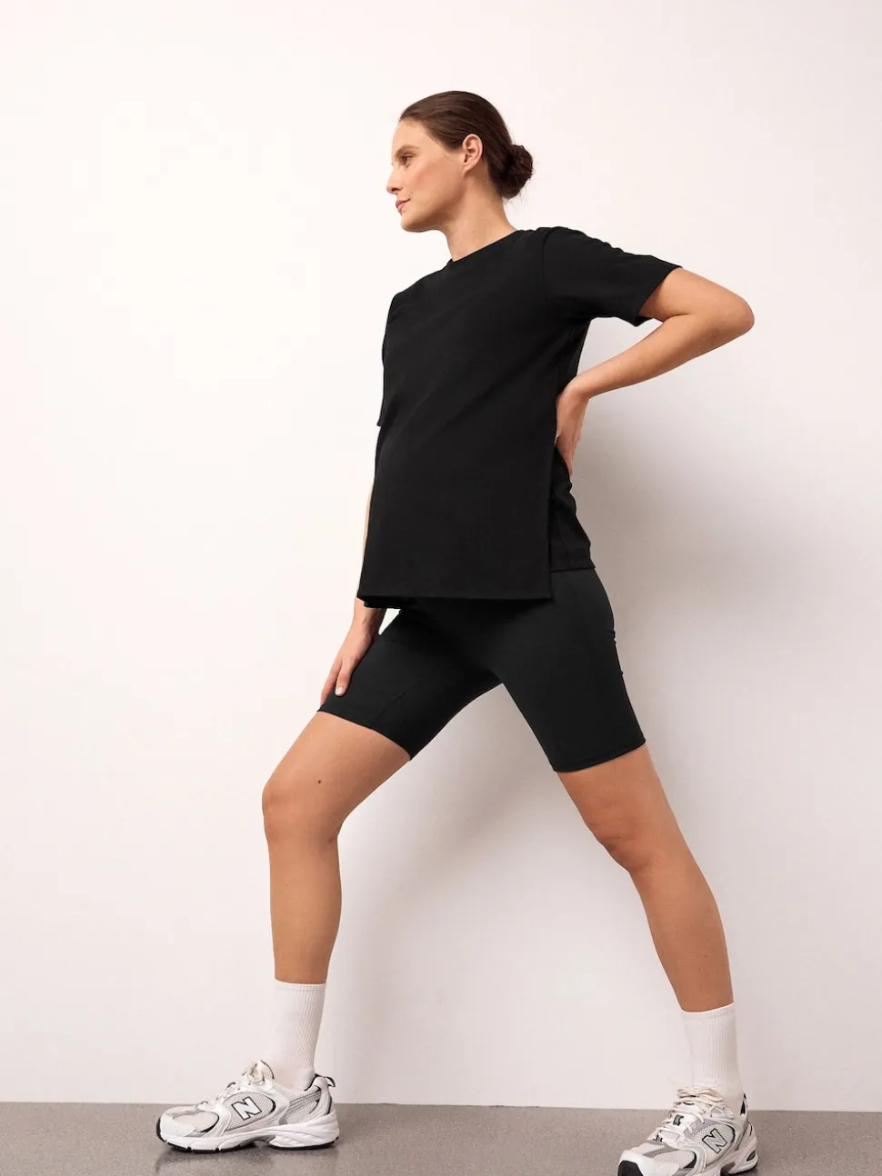 Black Maternity Sports Shorts