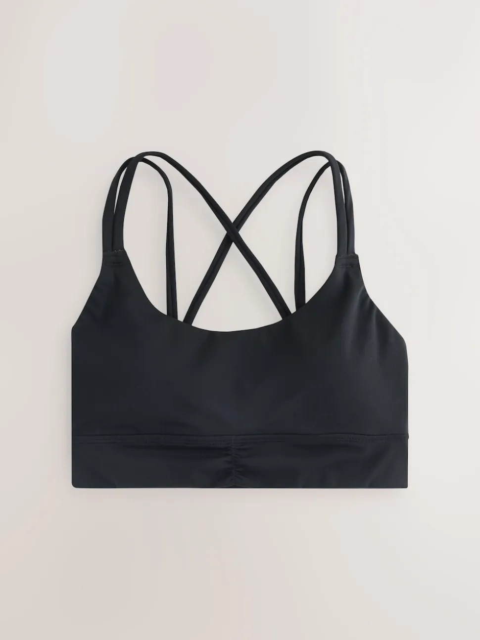 Black Medium Impact Strappy Back Sports Bra