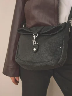 Black Messenger Cross-Body Bag