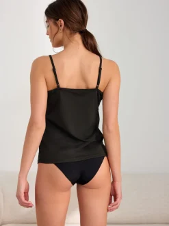 Black Microfibre Comfort Strappy Vest
