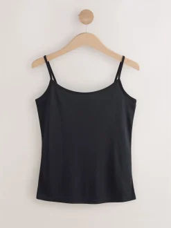 Black Microfibre Comfort Strappy Vest