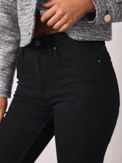 Black Mid Rise Stretch Bootcut Jeans