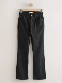 Black Mid Rise Stretch Bootcut Jeans