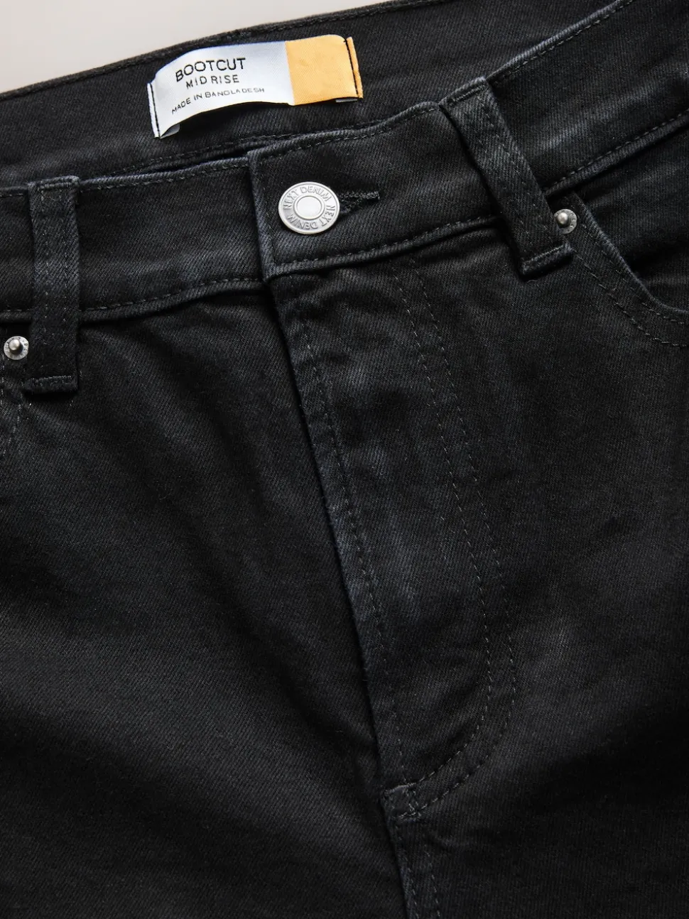 Black Mid Rise Stretch Bootcut Jeans