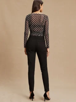 Black Mid Rise Stretch Skinny Jeans