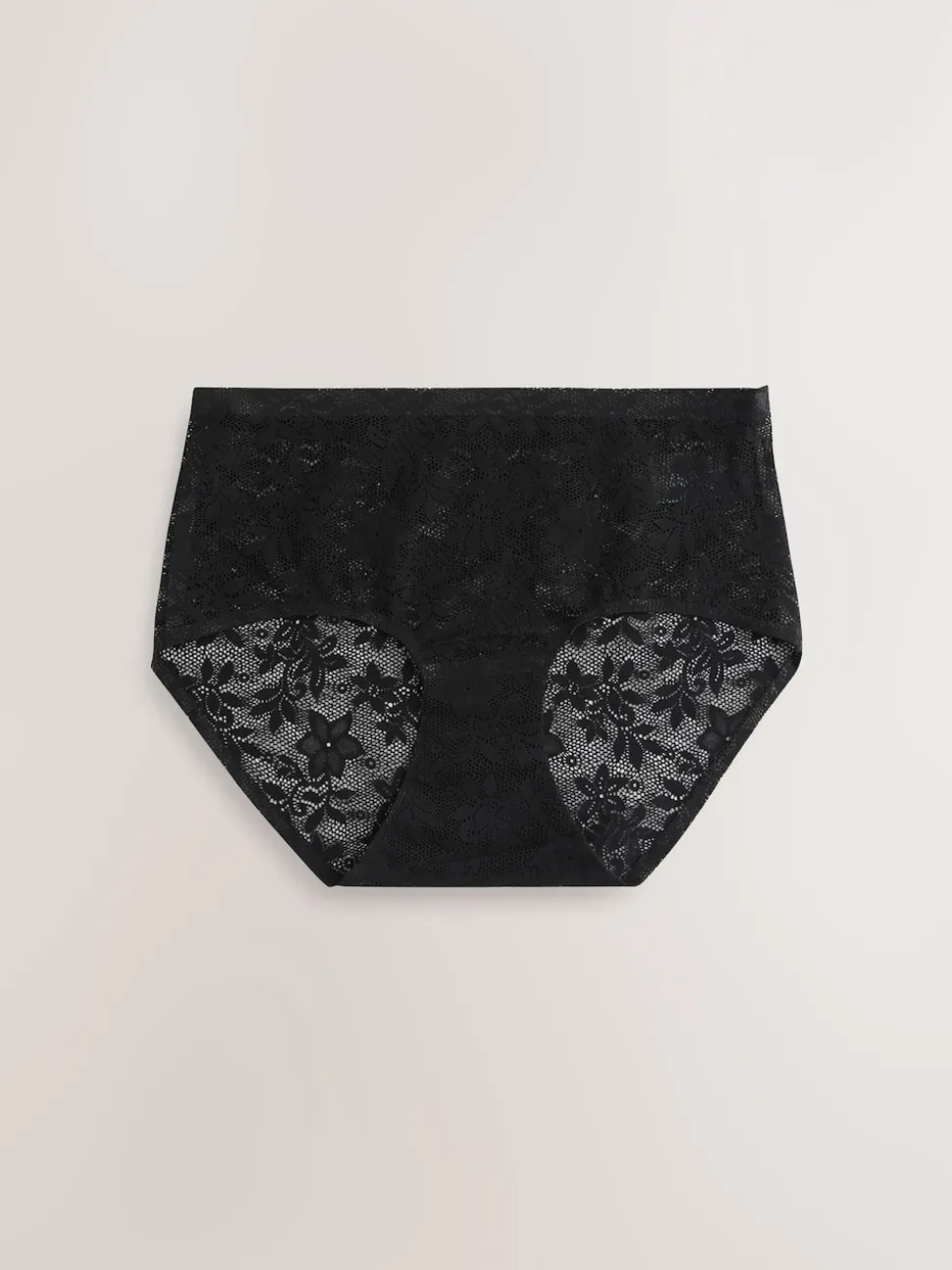 Black Midi All-Over Lace No VPL Knickers 3 Pack