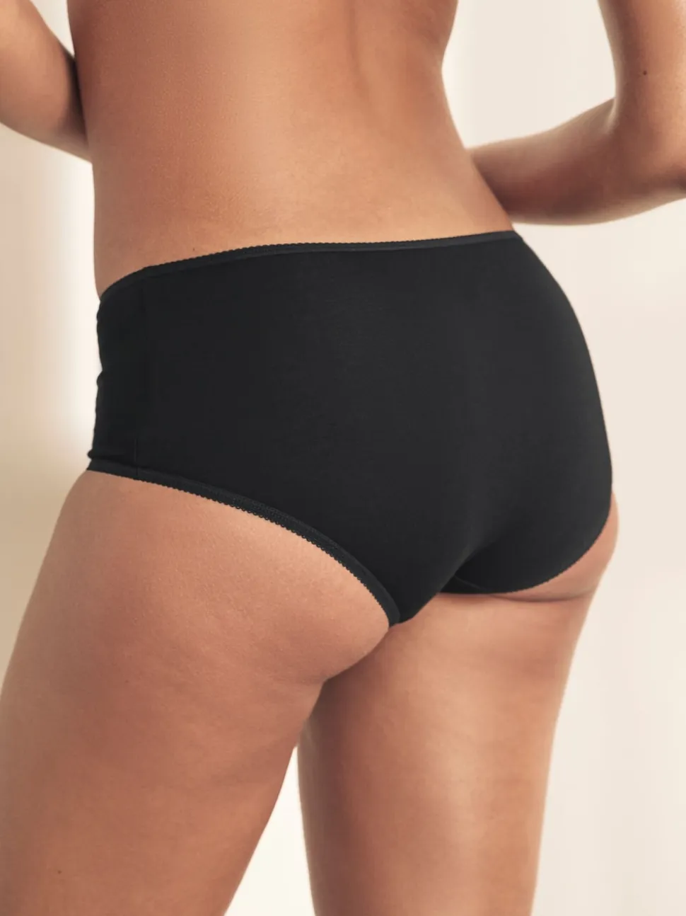 Black Midi Cotton Rich Knickers 5 Pack