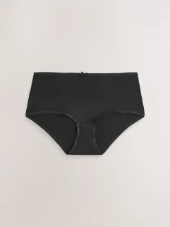Black Midi Cotton Rich Knickers 5 Pack