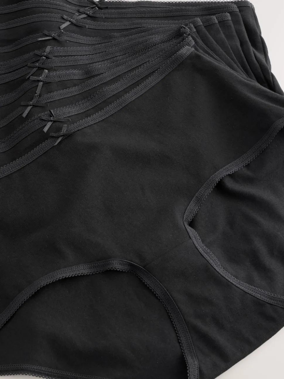 Black Midi Full Briefs Cotton Knickers 10 Pack