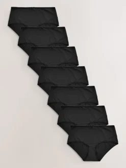 Black Midi Microfibre Knickers 7 Pack