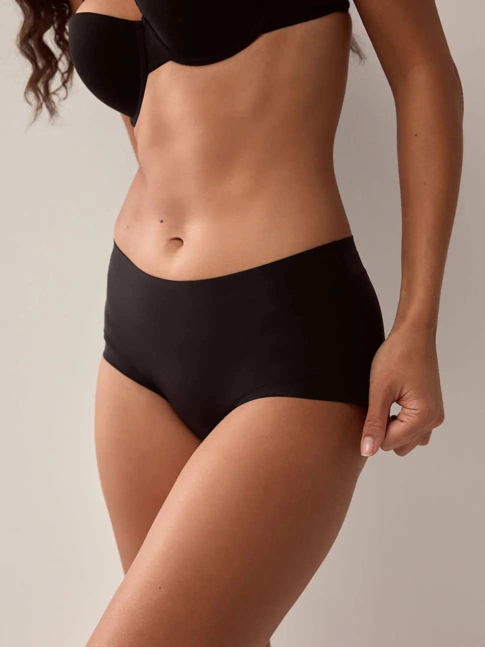 Black Midi No VPL Comfort Knickers 3 Pack