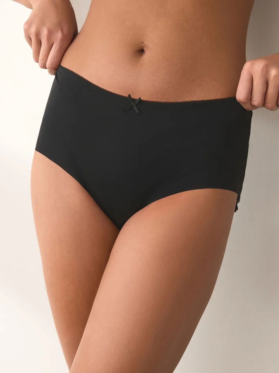 Black Midi No VPL Lace Back Briefs 3 Pack