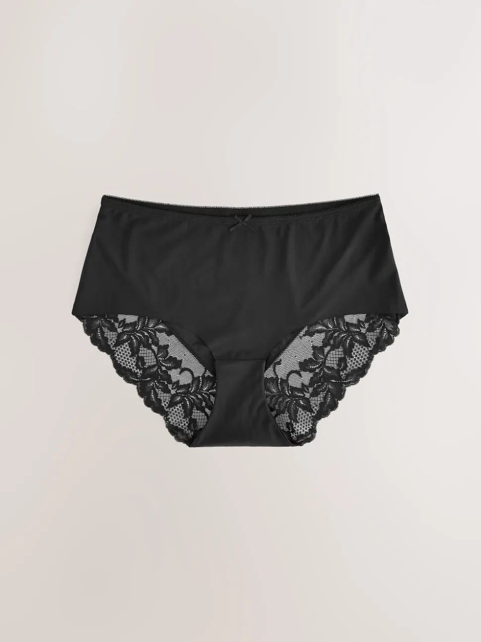 Black Midi No VPL Lace Back Briefs 3 Pack