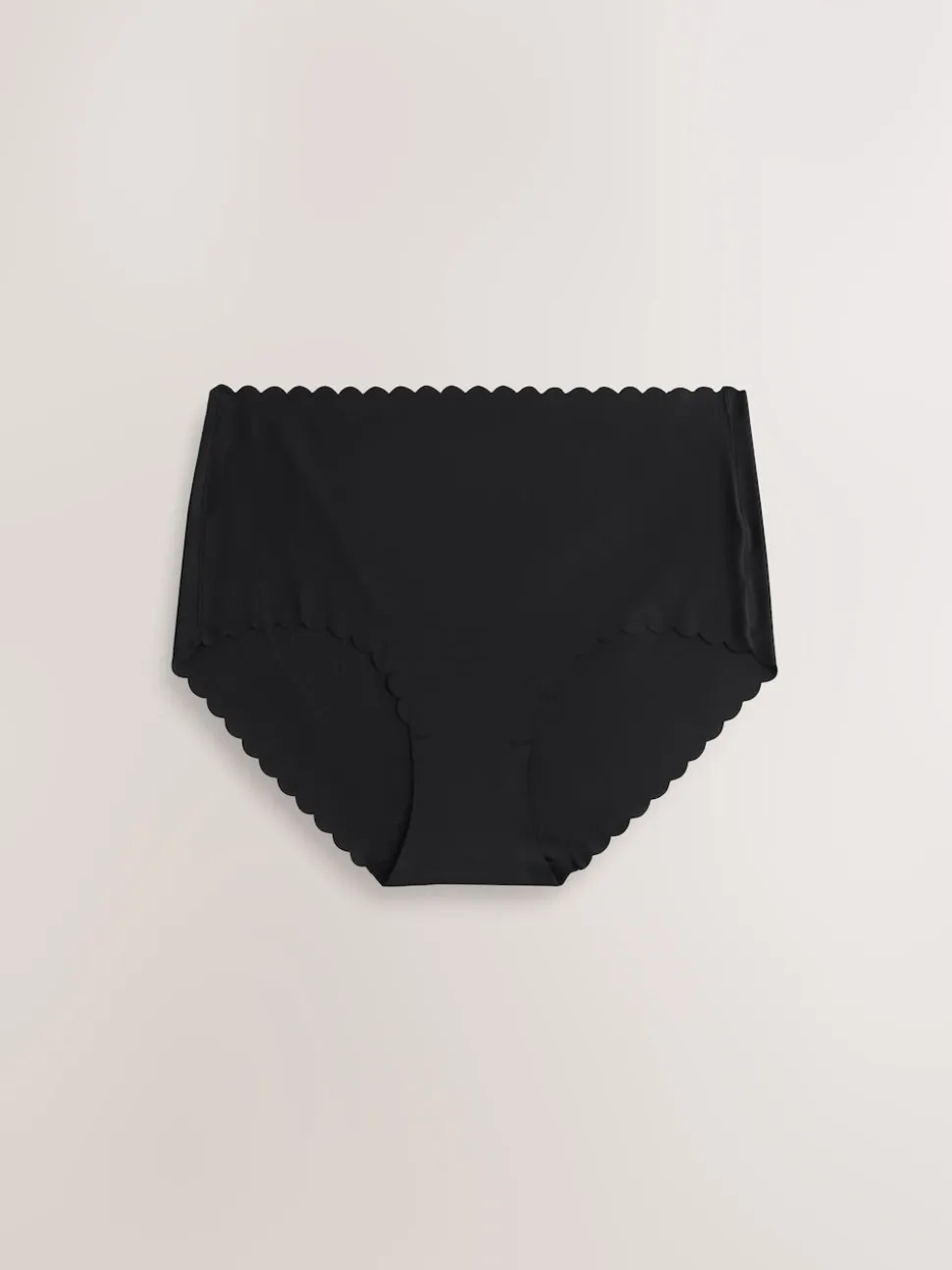 Black Midi No VPL Scallop Knickers 3 Pack