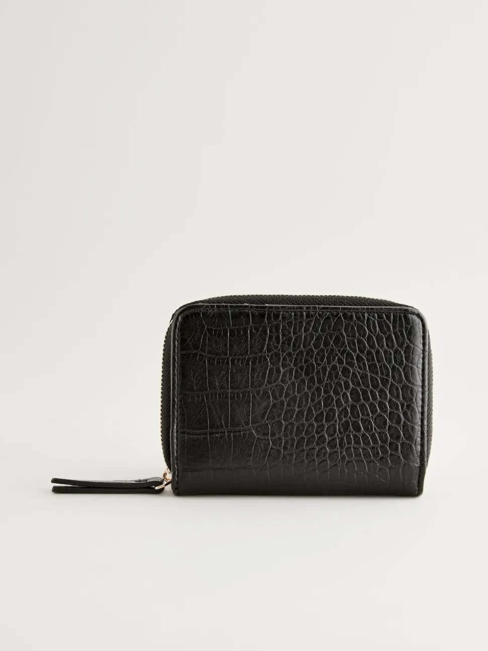 Black Midi Zip Around Purse