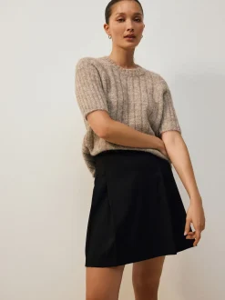 Black Mini Pleated Skirt