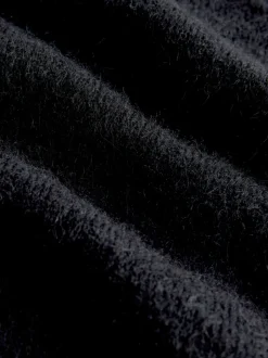 Black Music Cassette Long Sleeve Crew Neck Jumper With Wool