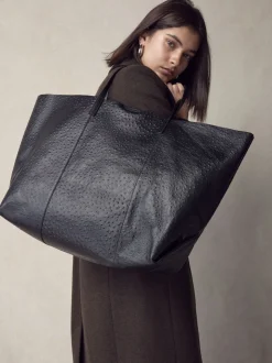 Black N. Premium Large Leather Shopper Bag