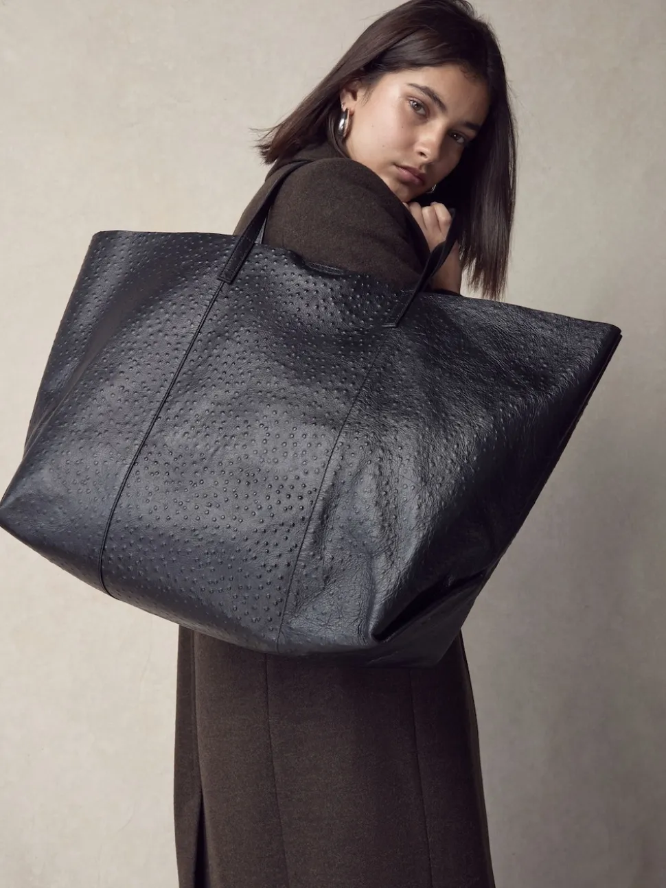Black N. Premium Large Leather Shopper Bag