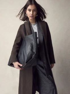 Black N. Premium Large Leather Shopper Bag