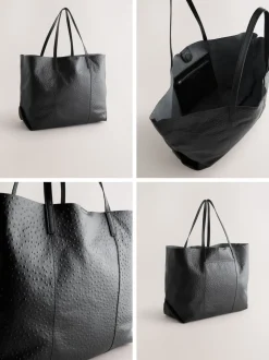 Black N. Premium Large Leather Shopper Bag