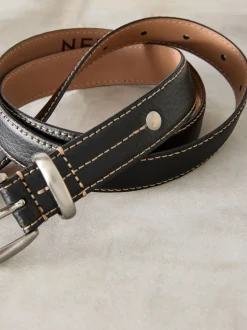 Black N. Premium Made In Italy Mid Width Belt