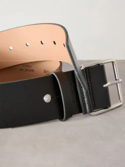 Black N. Premium Made In Italy Wide Leather Belt