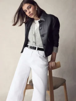 Black N. Premium Made In Italy Curve Buckle Leather Belt