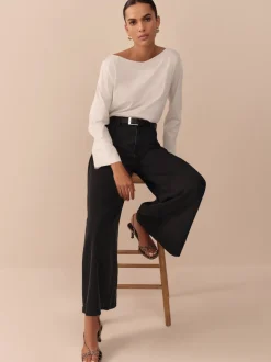 Black N. Premium Palazzo Wide Leg Jeans