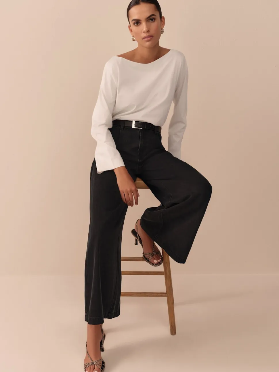 Black N. Premium Palazzo Wide Leg Jeans