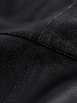 Black N. Premium Real Leather Pencil Skirt