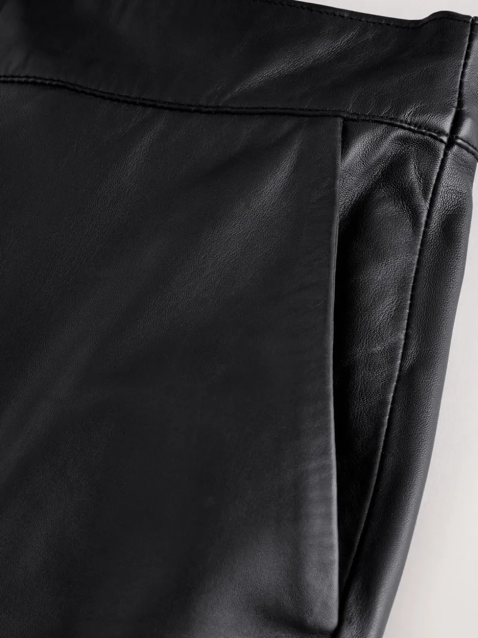 Black N. Premium Real Leather Pencil Skirt