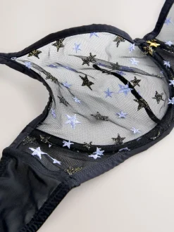 Black Non Pad Balcony Embroidered CoppaFeel! Bra