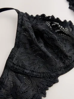 Black Non Pad Plunge Lace Ultimate Comfort Bra