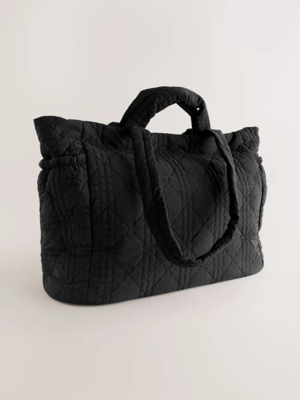 Black Nylon Quilted Shoulder Bag